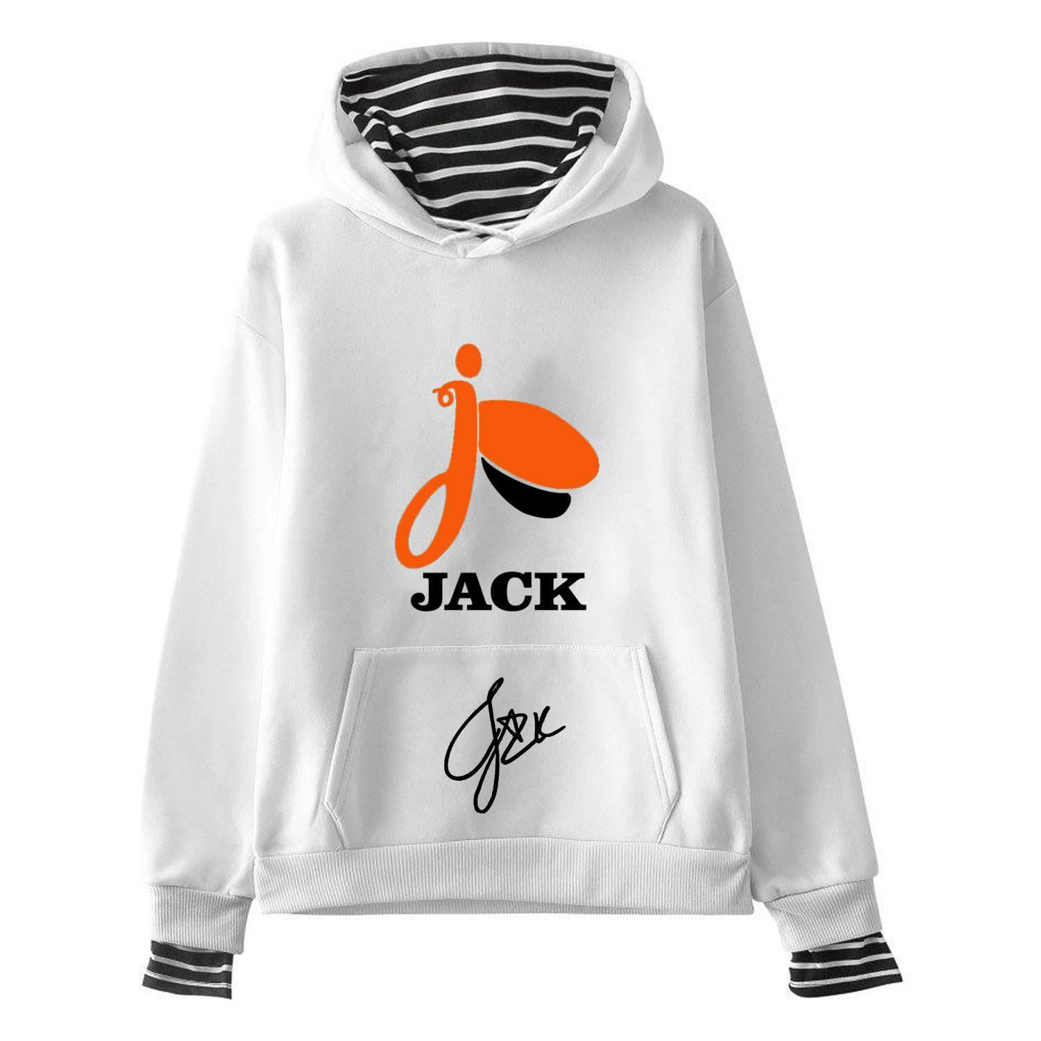 Áo hoodie phối tay JACK nhóm JACK K-ICM có mũ trùm chui đầu