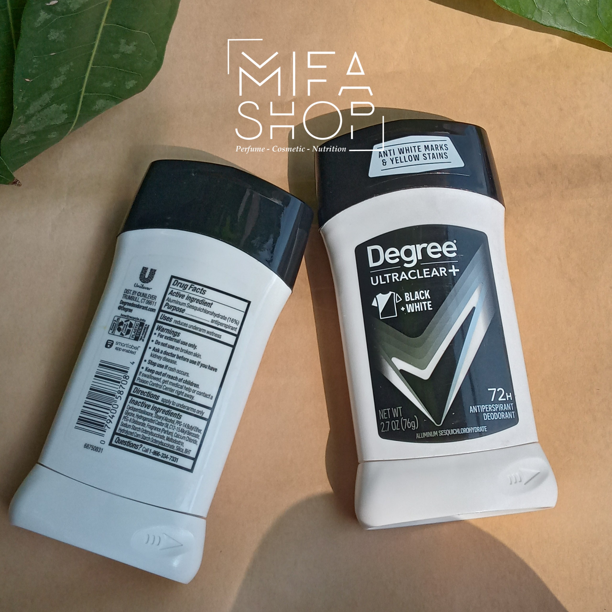 Lăn khử mùi Degree Ultraclear Black White 76g