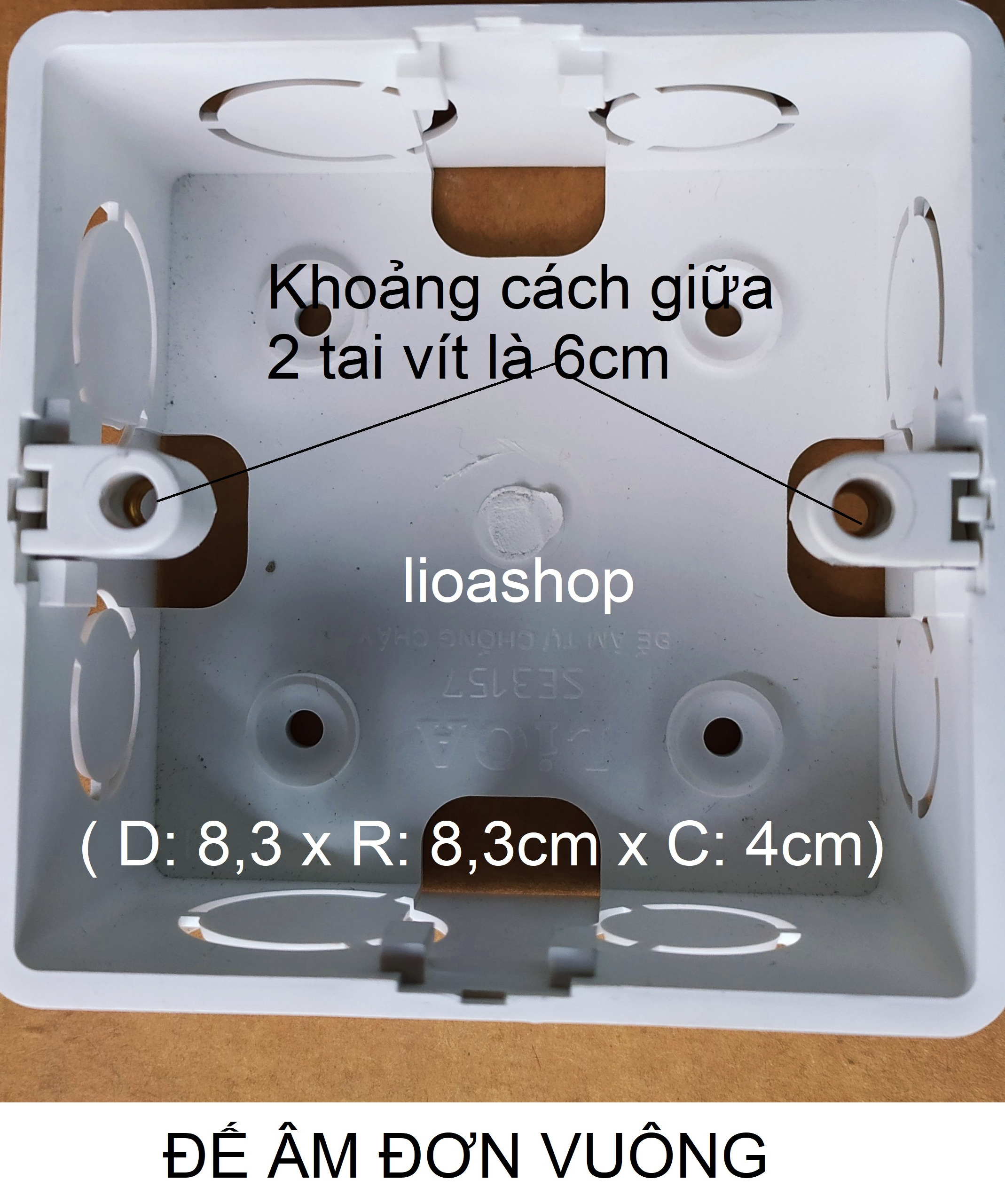 BỘ 3 ĐÉ ÂM - BỘ 3 ĐẾ NỔI  VUÔNG- LiOA.