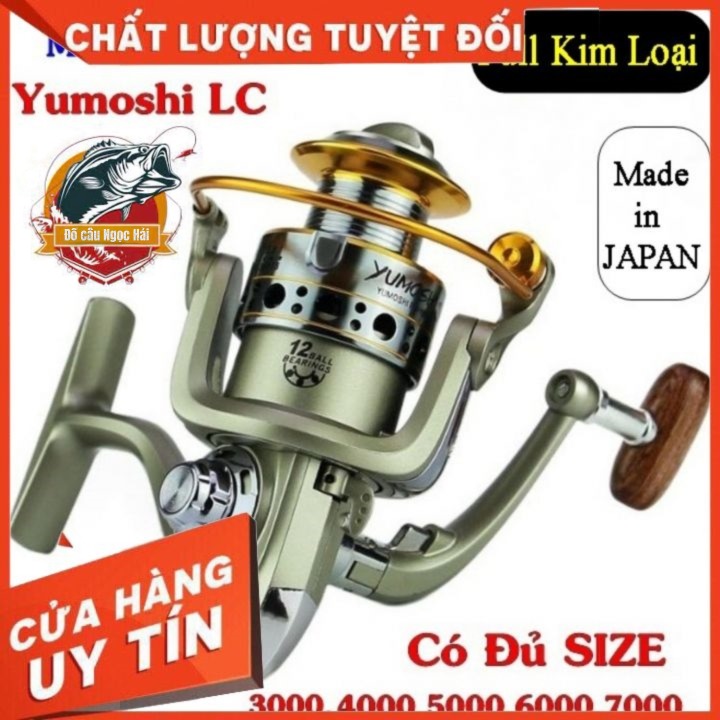 Máy câu cá yumoshi lc nhật bản 12 bạc lọai xịn có đủ size lc3000 đến lc7000