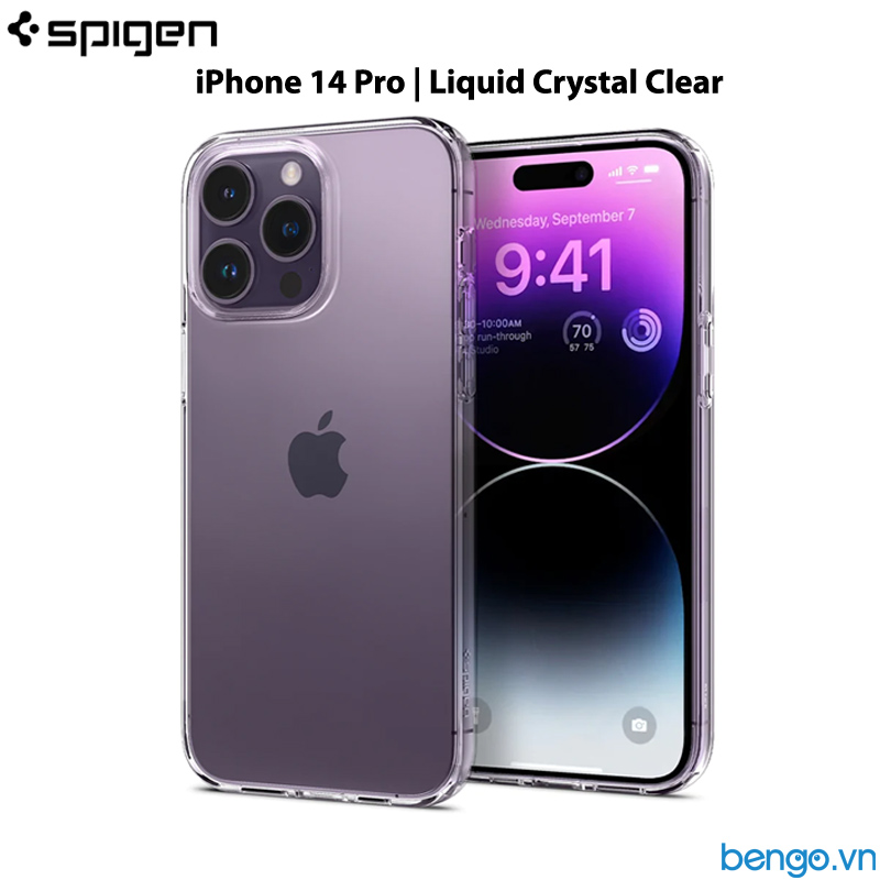 Ốp Lưng iPhone 15 Pro Max/14/14 Plus/14 Pro/14 Pro Max SPIGEN Liquid Crystal Clear