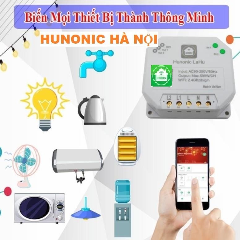 Công Tắc Wifi Thông Minh Hunonic Lahu Công Tắc Điều Khiển Hẹn Giờ Công Suất Lên Đến 4000w