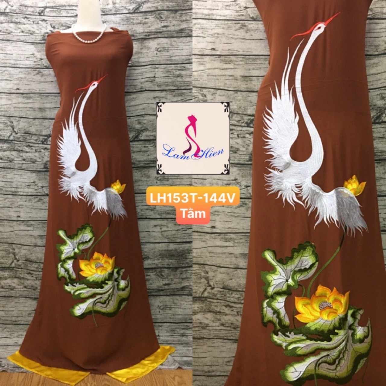 Vải áo dài thêu cao cấp LH153