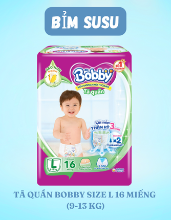 Tã quần Bobby size L 16 miếng (9-14 kg)
