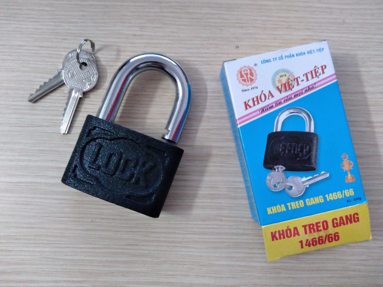 Khóa việt tiệp gang 1466/66 cao cấp size cực đại 84- 66 ống phi 12mm