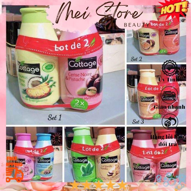 [GIẢM 5% ĐƠN 129K]💦 💦 Combo 2 Chai Sữa Tắm Cottage Pháp 250ml💦 💦