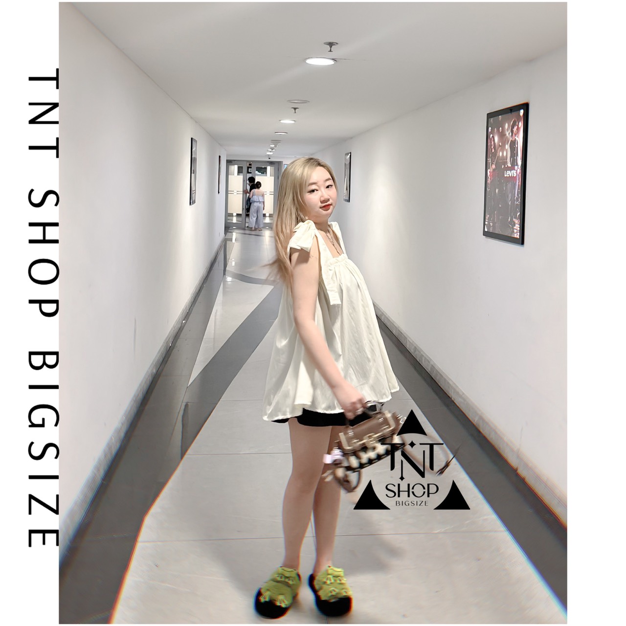 ÁO 2 DÂY CỘT NƠ BÁNH BÈO [ TNT SHOP BIGSIZE 60KG 90KG ]