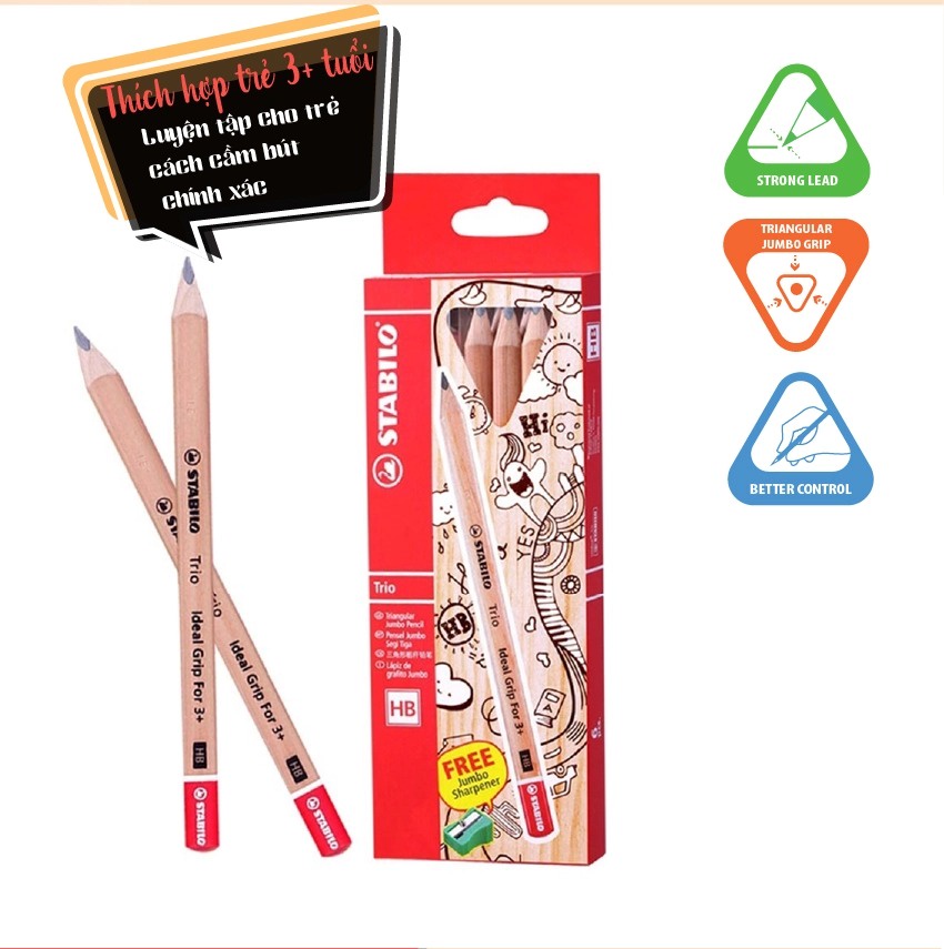 Bút chì phác thảo Jumbo STABILO Trio (PCJ398)