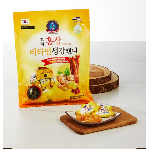 Kẹo gừng vitamin 365 hồng sâm hàn quốc - bịch 300g