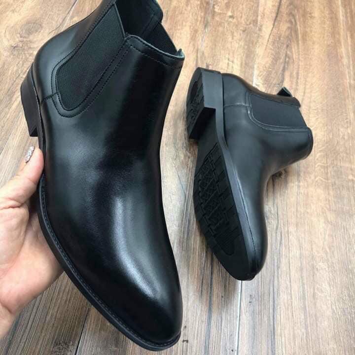 [HCM]Giày Nam Chelsea Boot Cao Cổ Cao Da Bò Thật