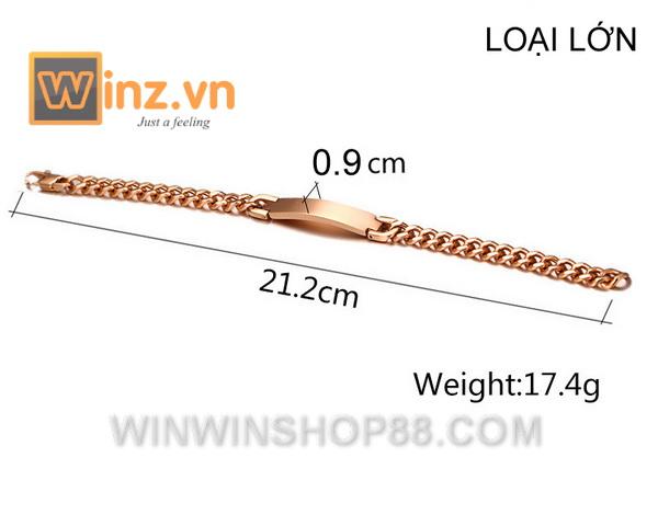Lắc tay nam thời trang 9mm LT107 (màu đồng)