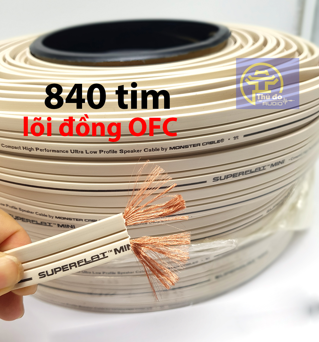 10 mét Dây loa Monster SUPERFLAT MINI 2 lõi 840 sợi 2 lõi mỗi lõi 3.52mm đồng nguyên chất
