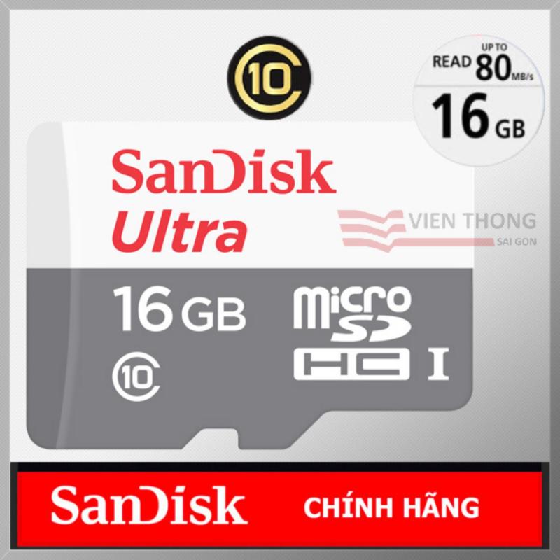 Thẻ Nhớ Micro SDHC Ultra Sandisk 16GB Class 10 -48MB/s-HãngPhânphối chính thức