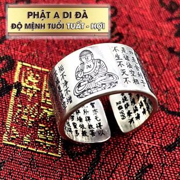 NHẪN KHẮC NGÀI ADIDA - BÁT NHÃ TÂM KINH (TUỔI TUẤT-HỢI)