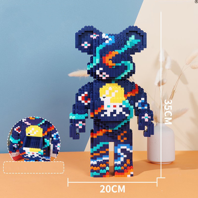 Bộ đồ chơi Lego BearBrick màu tím Hanaxi H43