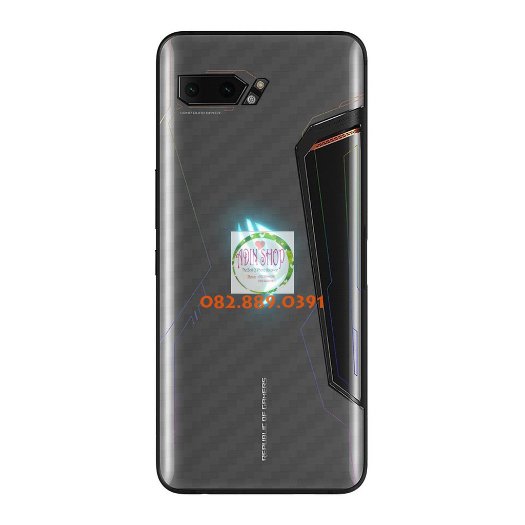 [HCM]Miếng dán mặt lưng skin carbon Asus Rog Phone 2 trong 3D đen