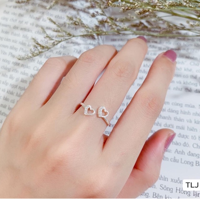Nhẫn tim đôi bạc ta