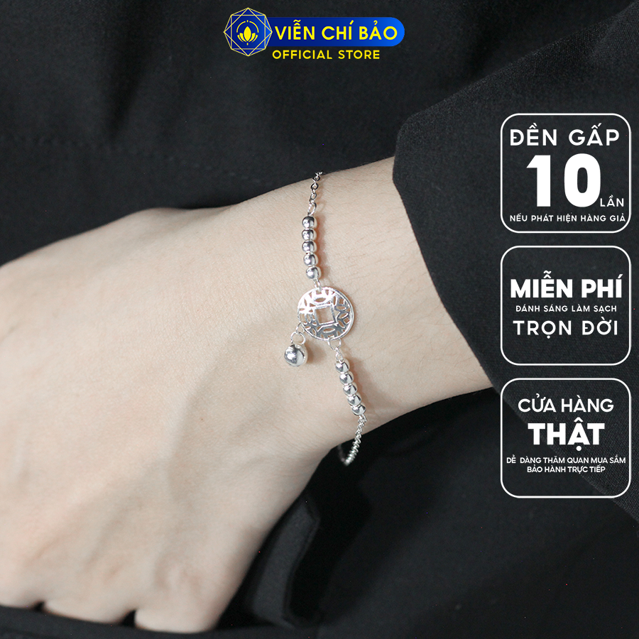 Lắc tay bạc nữ kim tiền mới chất liệu bạc 925 thời trang phụ kiện trang sức Viễn Chí Bảo L500054x