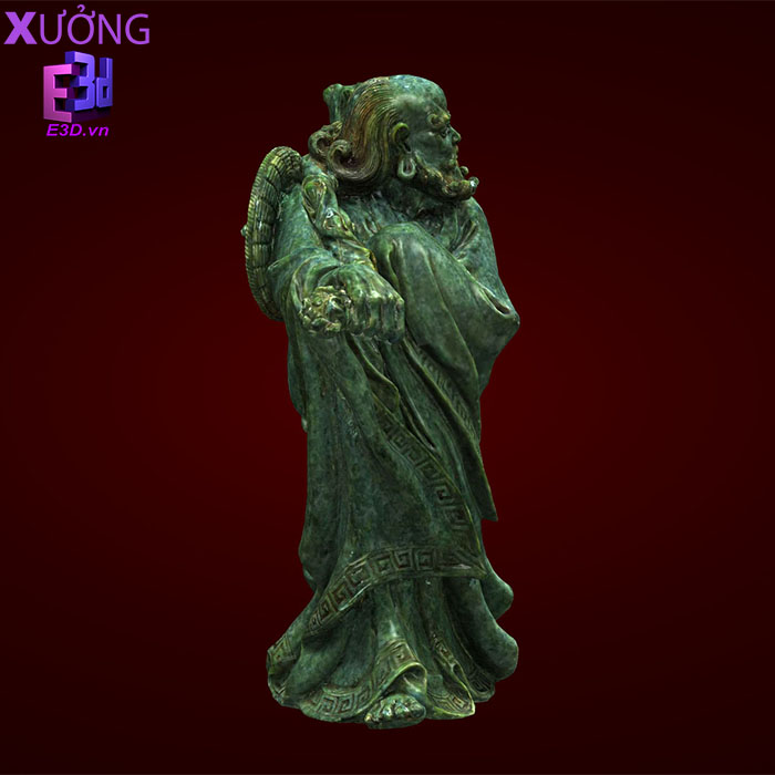 Tượng Bồ Đề Đạt Ma - NK 004( xanh vân đá)