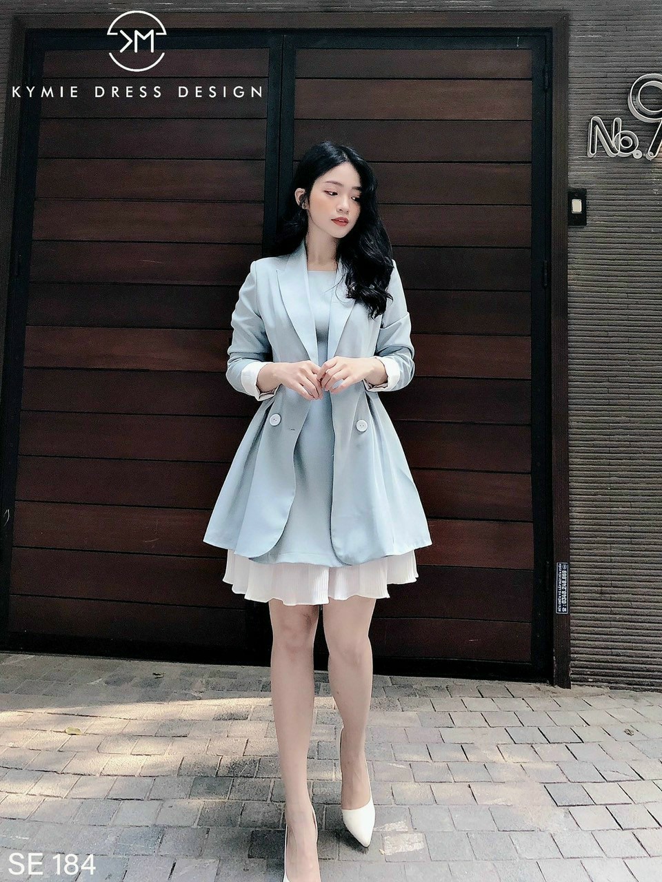 [HCM]Set 2 món đầm trơn kèm áo khoác vest #setdamtronaokhoacvest