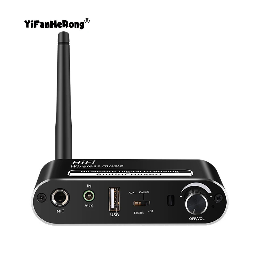 Kỹ thuật số để og âm thanh DAC chuyển đổi SPDIF quang đồng trục tín hiệu Aux RCA khuếch đại Bộ giải mã Bluetooth tương thích 5.1 Receiver