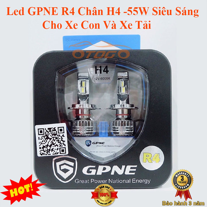 Bộ Đèn Led GPNE R4 Chân H4 55W Có Canbus Chính Hãng , Cho Xe Con Và Xe Tải