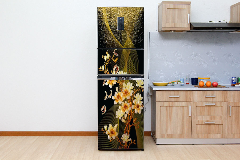 [HCM]Decal trang trí tủ lạnh mẫu Hoa Mai Trắng số 1