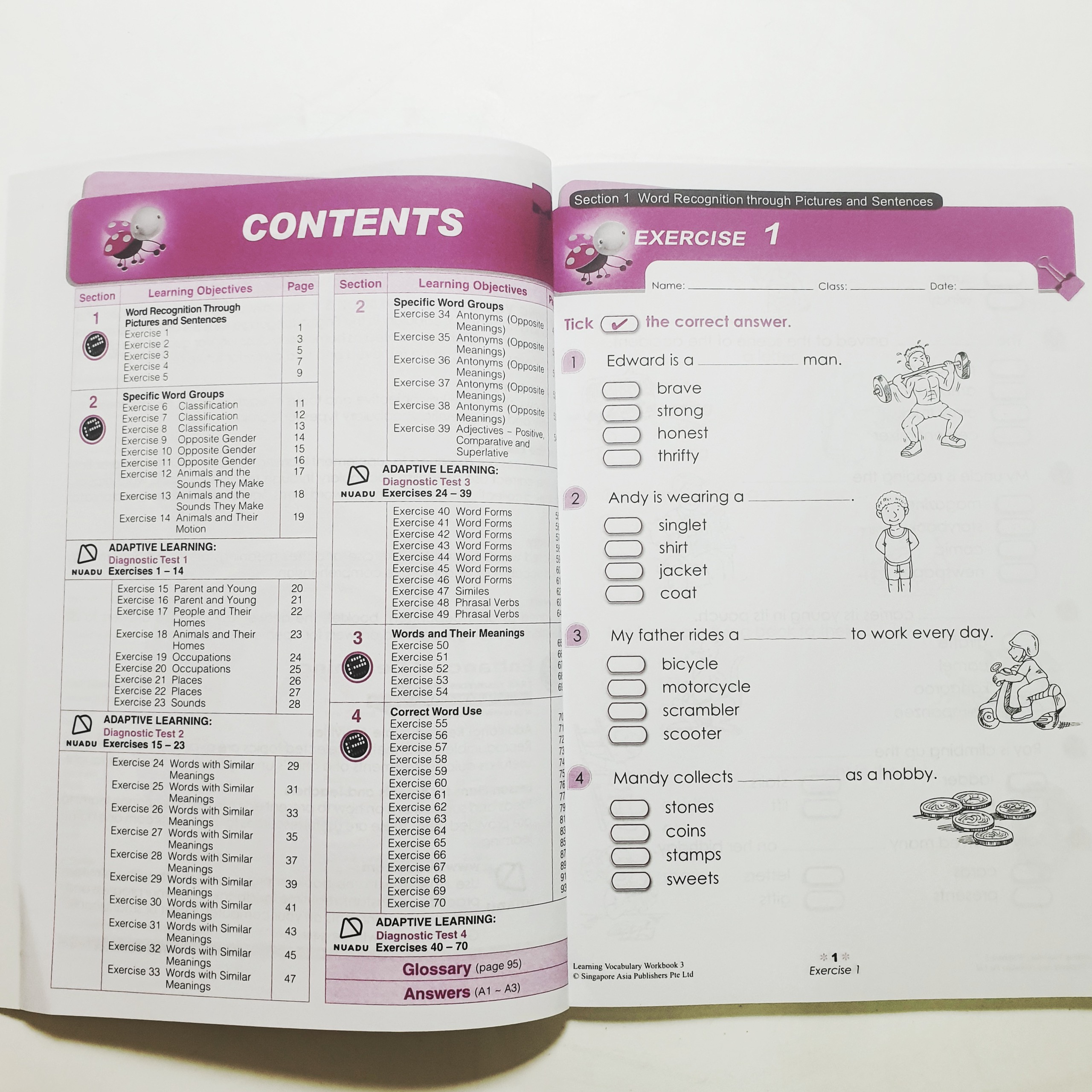 Learning Vocabulary bộ nhập 6q giấy bóng màu