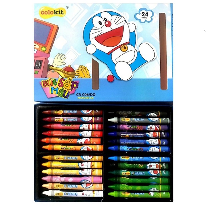 Bút Sáp Màu Doraemon 24 màu Thiên Long