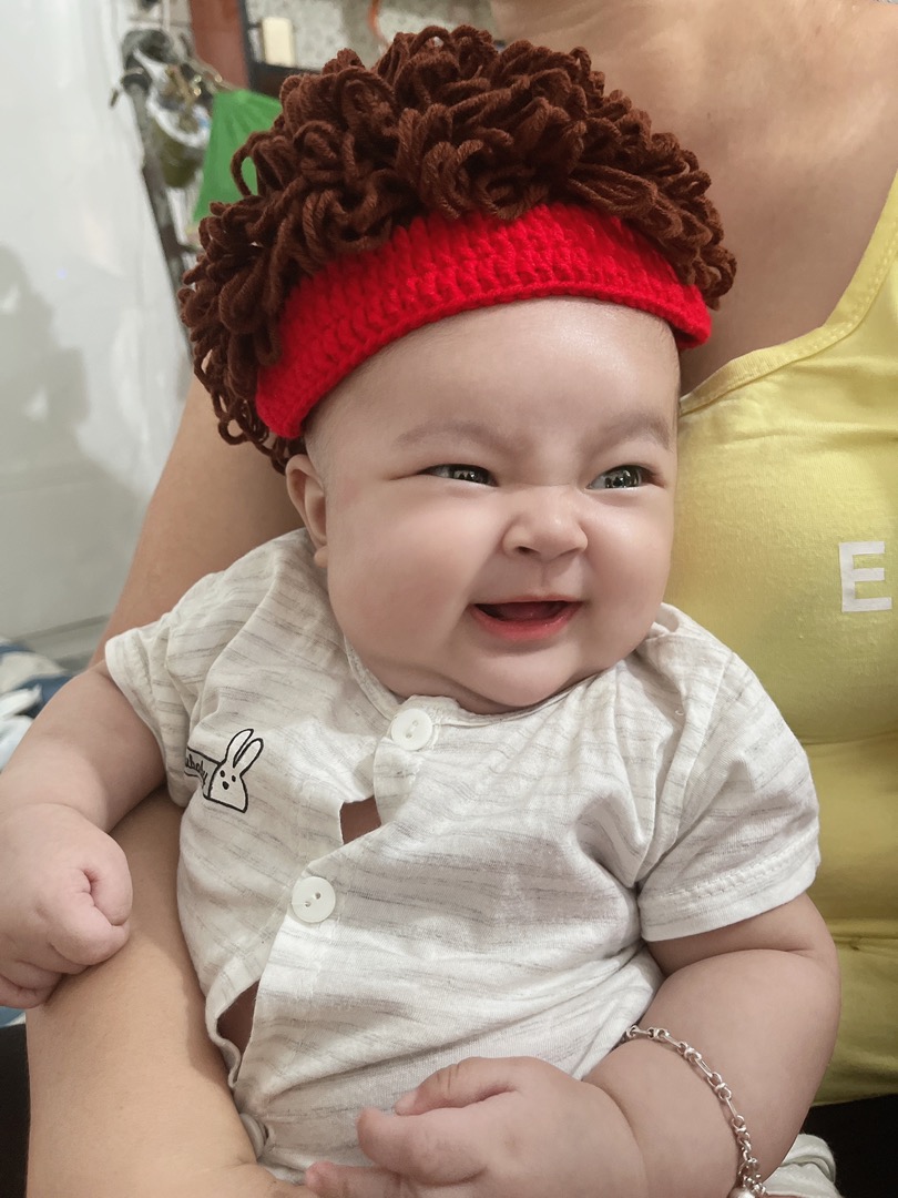 Nón Len Tóc Xù Phong Cách Hàn Quốc Cho Bé Cực Cool