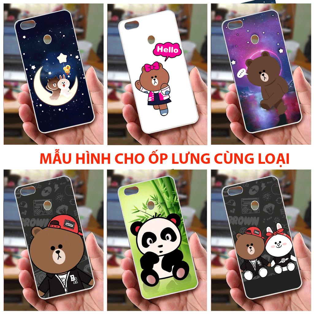 Ốp lưng Oppo F5 (dẻo viền trắng trong) - Gấu Trúc