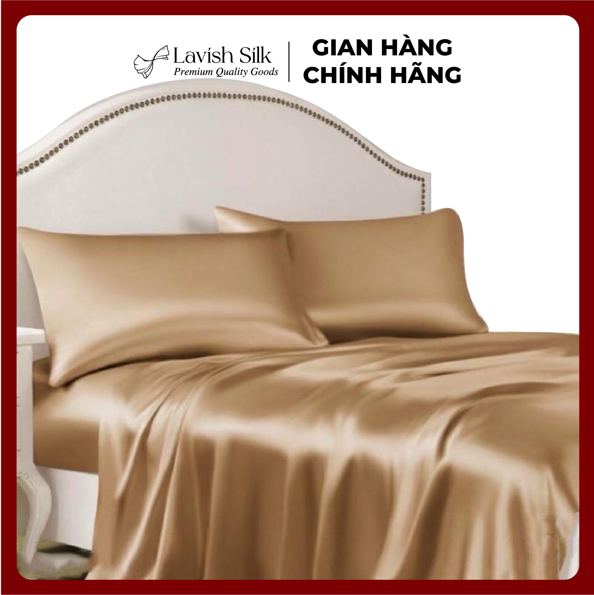 Ga Giường Drap Lẻ Phi Lụa Lavish Silk cao cấp mát lạnh hàng loại 1 - Vàng Đồng