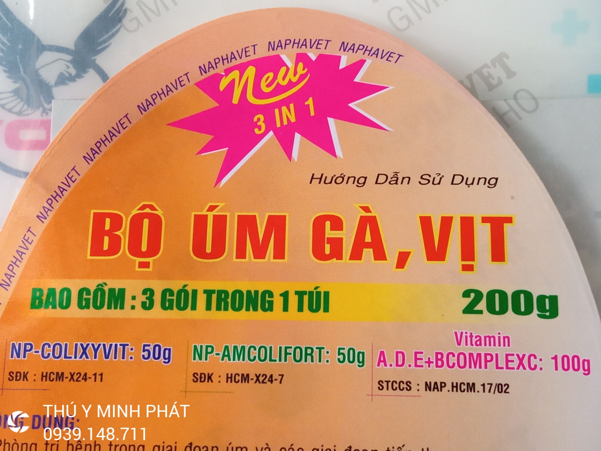 BỘ ÚM GÀ VỊT 200g Bộ gồm 3 túi úm gà con, vịt con ngừa bệ.nh đường ruột, khỏe mạnh