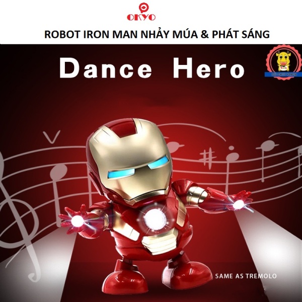 Đồ chơi Robot tương tác Iron Man Hero ( loại cao cấp ) nhảy múa, phát sáng