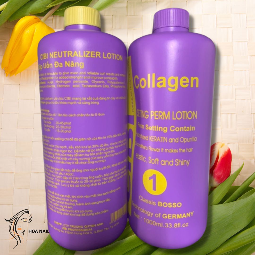 [HCM]Thuốc uốn tóc setting Cibi collagen 1000ml(số 1)
