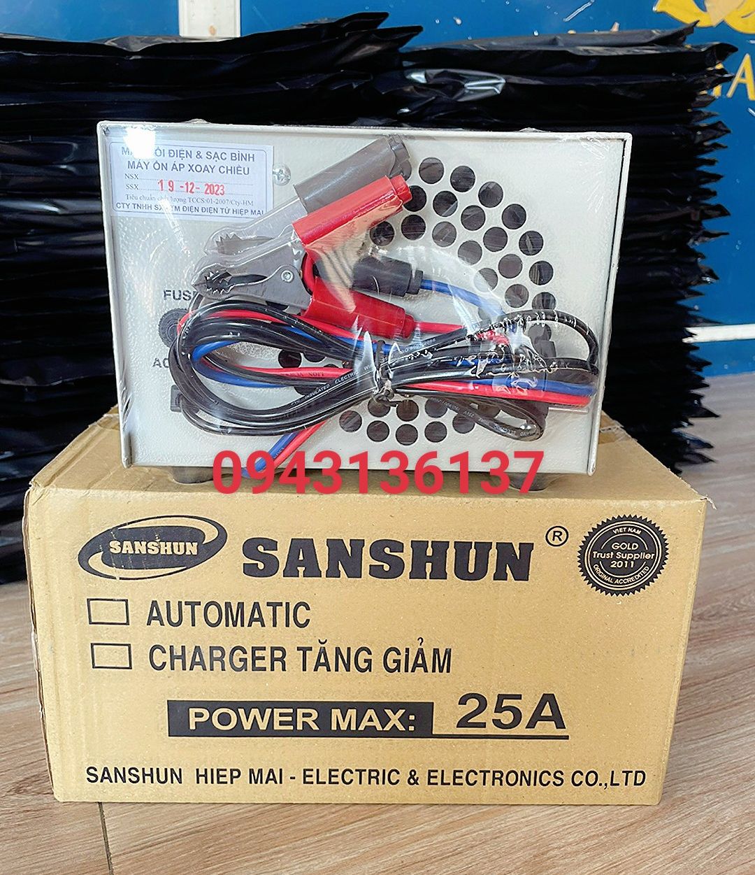 [HCM]Bộ sạc ắc quy SANSHUN 25A - 6V/12V/24V