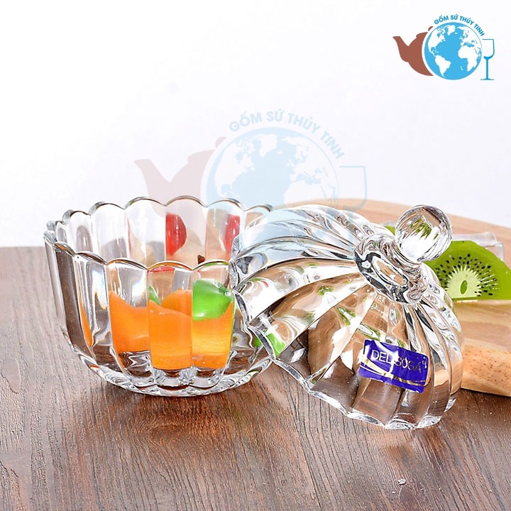 Thố mứt thủy tinh pha lê trái bí nhỏ deli DSTG2030