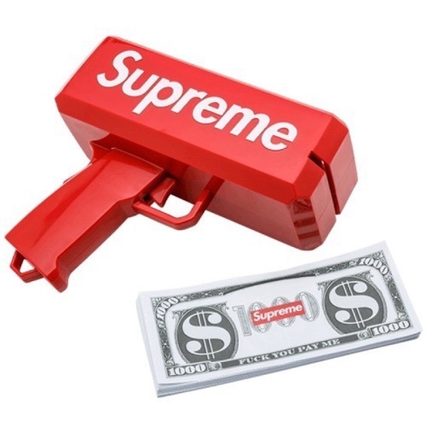 Súng Bắn Tiền Supreme đồ chơi Full Box Tặng Kèm 100 Tờ Tiền Dolar Supreme sale