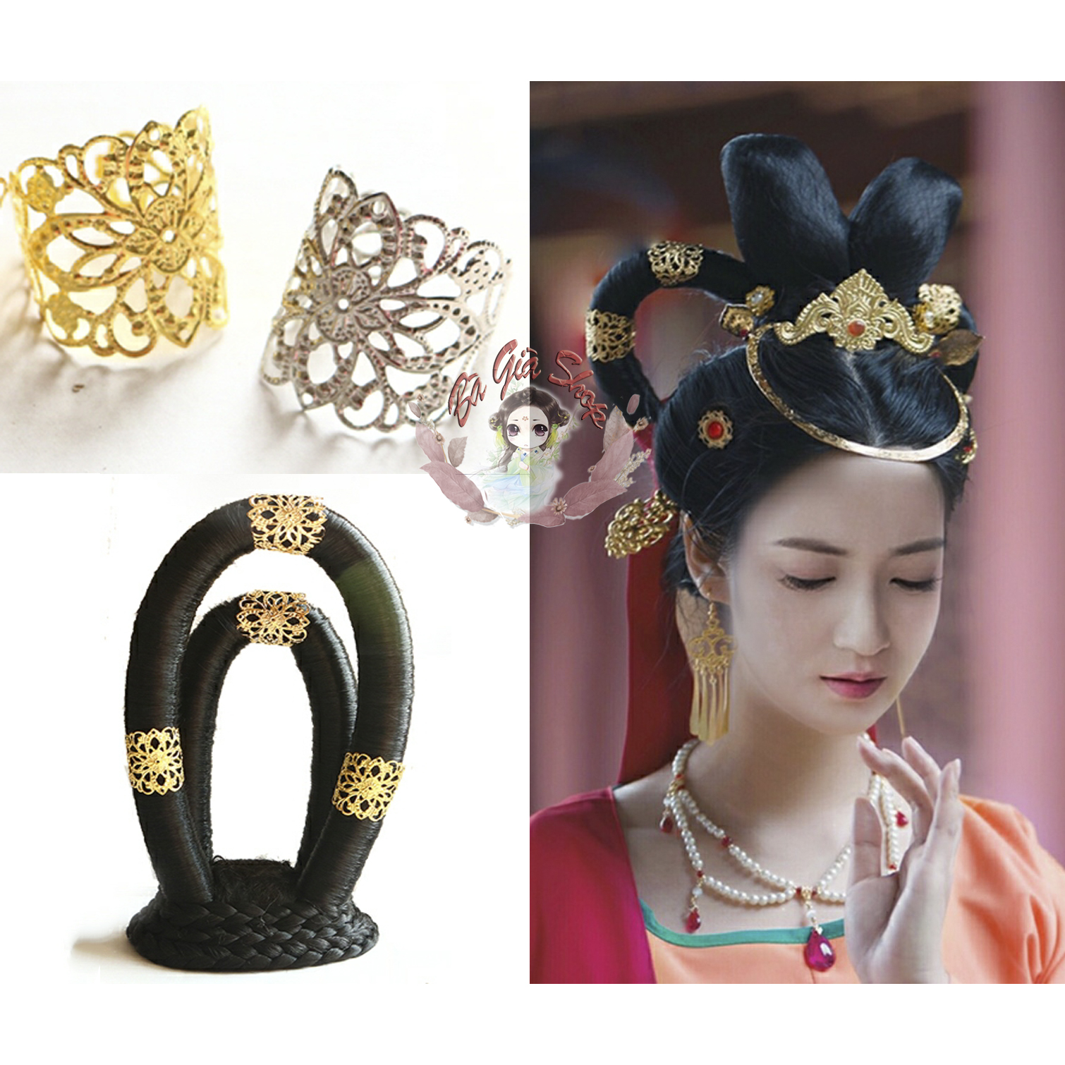 Trâm cài tóc cổ trang trâm bo tóc ống trang sức (1 cái)