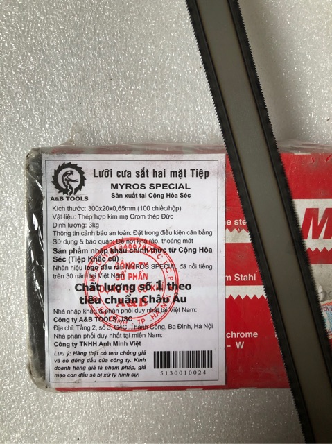 Lưỡi cưa sắtt 2 mặt Tiệp