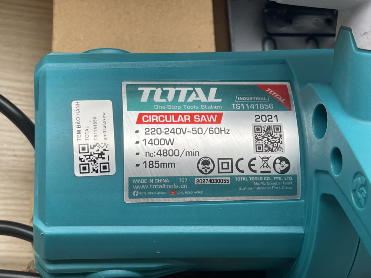 [HCM]MÁY CƯA ĐĨA TOTAL 1400W - 185M TS1141856