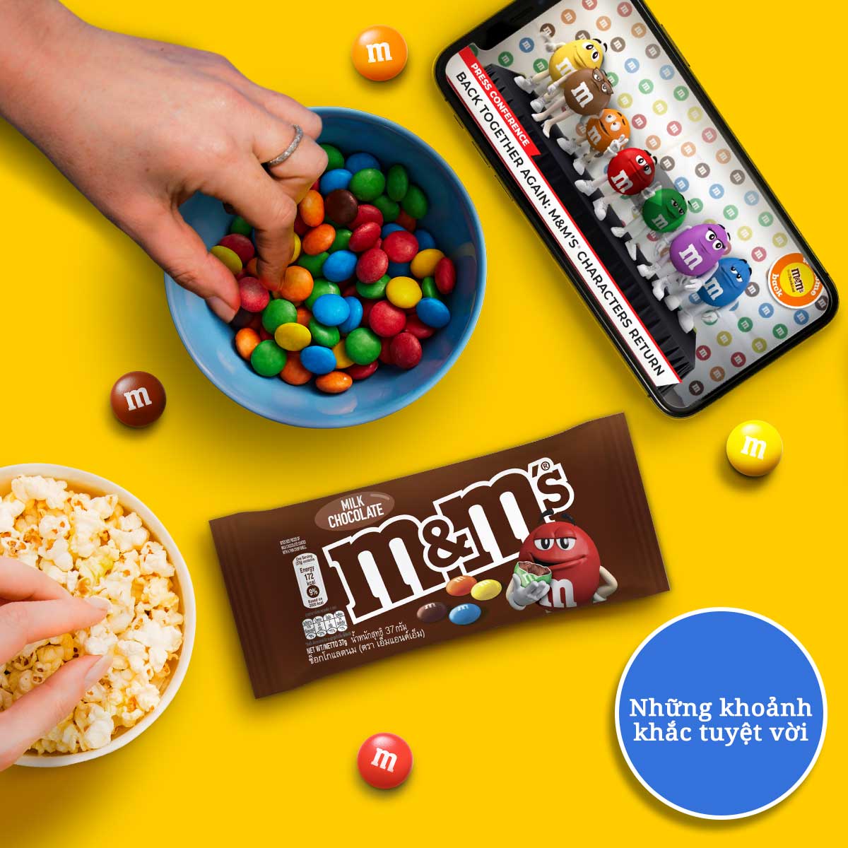 [Quà tặng] Kẹo Sô Cô La Sữa M&M'S gói 37g
