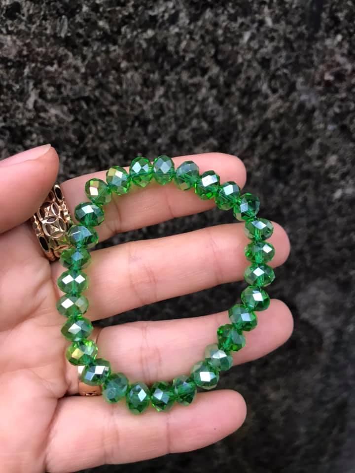 [HCM]VÒNG  PHA LÊ XANH LÁ 8LY CẮT GIÁC