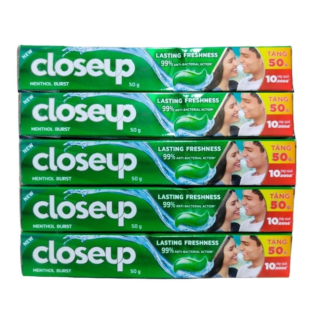 Combo 5 tuýp kem đánh răng close up hương bạc hà mini 50g