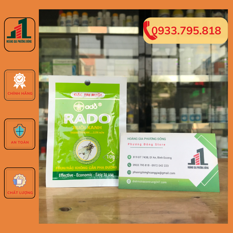 Thuốc diệt ruồi xanh Rado gói 10g- diệt ruồi hiệu quả