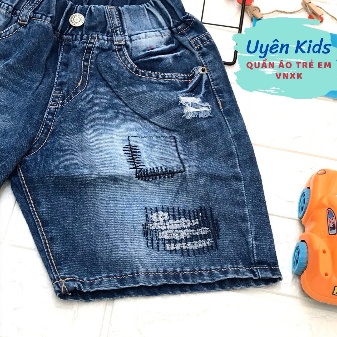 Quần short jean cotton cao cấp cho bé trai