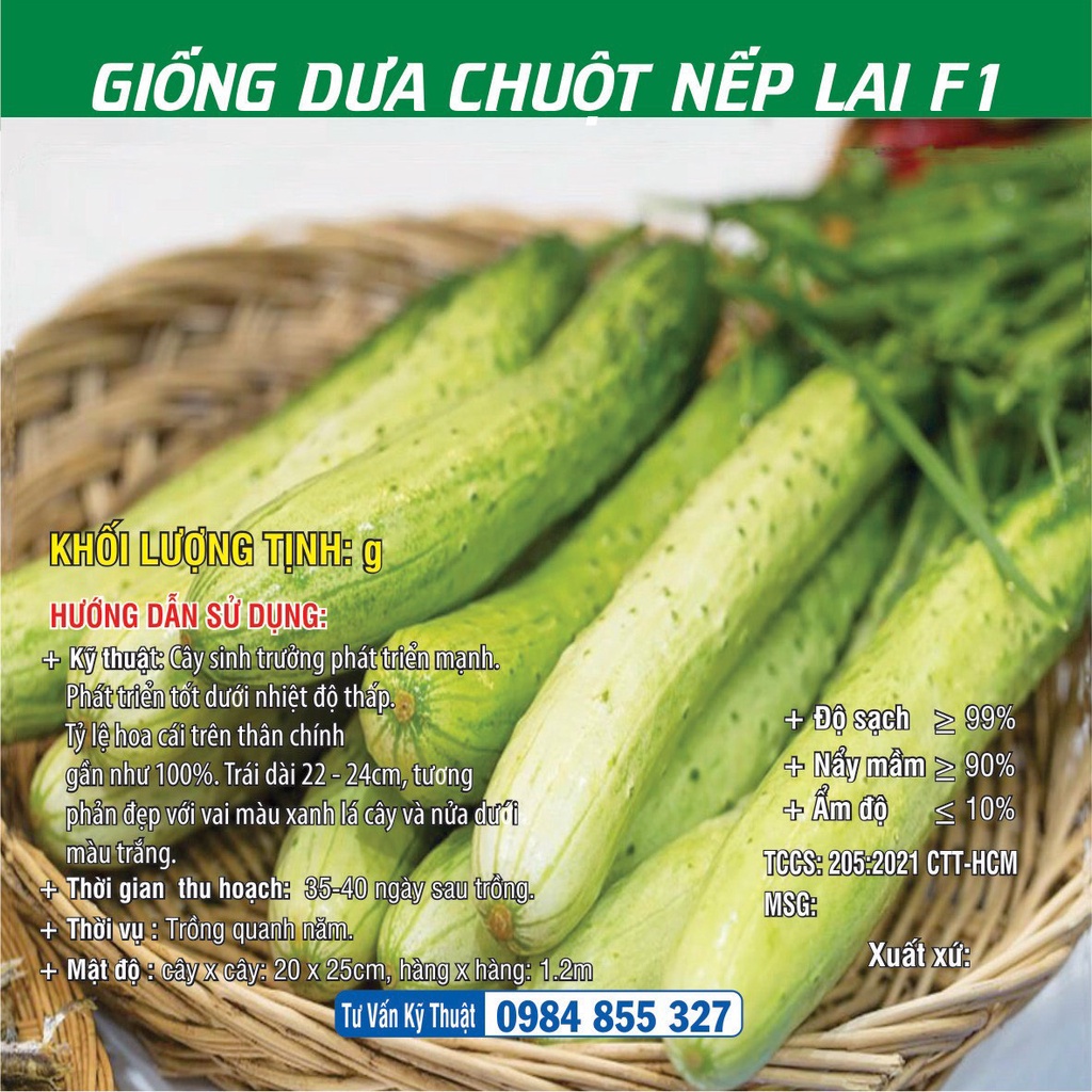 Hạt giống Dưa Chuột Nếp