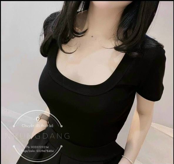 Áo thun nữ body cổ vuông tay om basic capnhatxuhuong