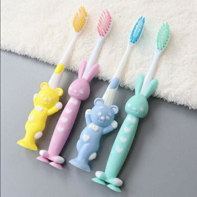 Set 4 bàn chải đánh răng cho bé hình thỏ gấu cho bé