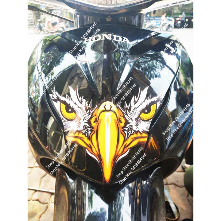Tem decal trang trí đầu mào xe máy giá 1 chiếc